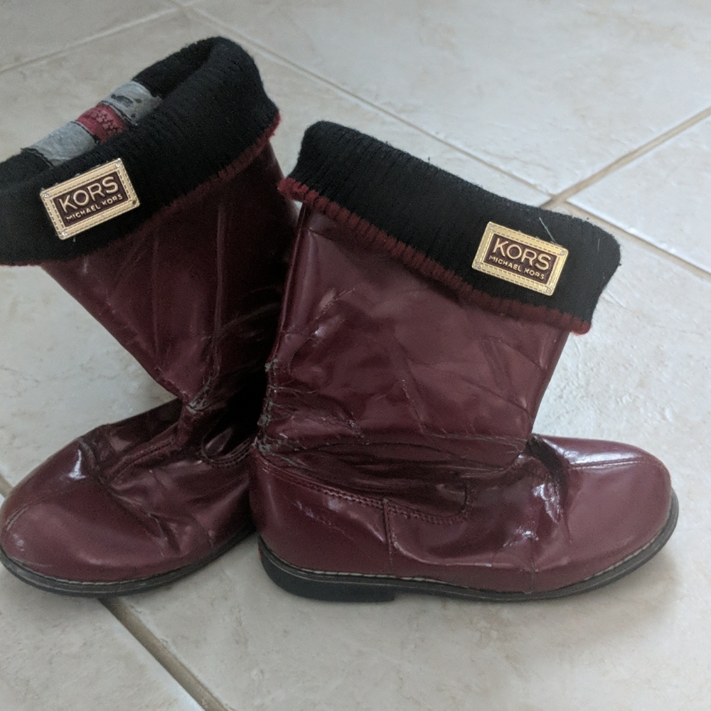 Girls size 11 Michael Kors red maroon boots